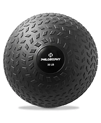 Philosophy Gym Slam Ball, 30 Lb - Weighted Fitness Medicine Ball with Easy Grip Tread