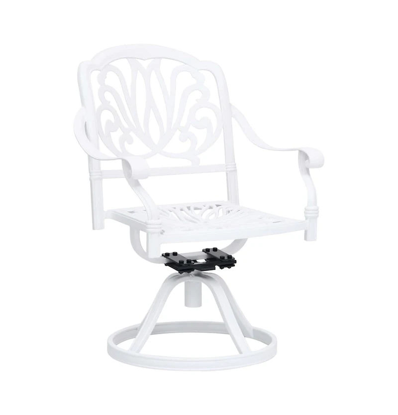 vidaXL Swivel Patio Chairs 2 pcs Cast Aluminum White