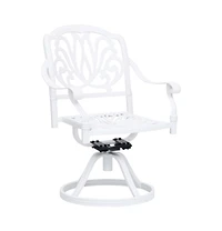 vidaXL Swivel Patio Chairs 2 pcs Cast Aluminum White