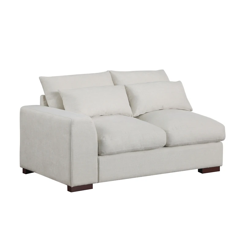 Streamdale Furniture Tatman Linen Blend Sectional With 2 Ottomans