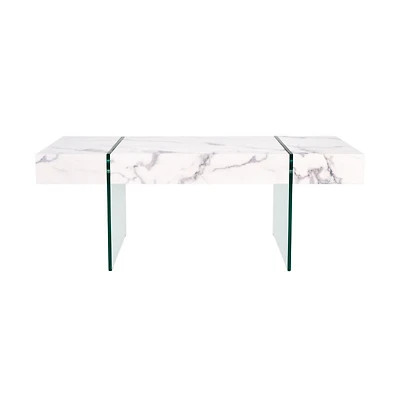 Jacob Rectangular Glass Leg Modern Coffee Table