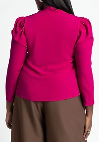 Eloquii Women's Drape Front Blouse