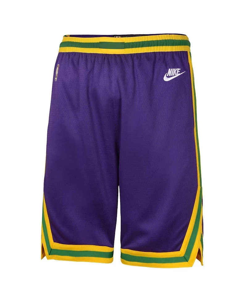 Nike Nba Big Boys and Girls Purple Utah Jazz Classic Edition Swingman Shorts