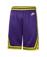 Nike Nba Big Boys and Girls Purple Utah Jazz Classic Edition Swingman Shorts
