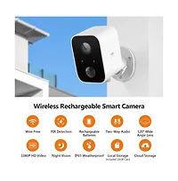 Z-edge SW02 2 Packs 1080P Full Hd Wireless Smart Cameras with Solar Panels, Supports Night Vision, Wi-Fi and Smartphone App