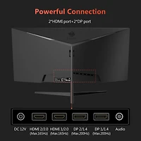 Z-edge 30 inch Uwfhd 2560 x 1080 21:9 Ultra Wide 200 Hz 1 ms 1500R Curved Gaming Monitor, FreeSync, Pip / Pbp, Hdmi x 2, Dp x 2,