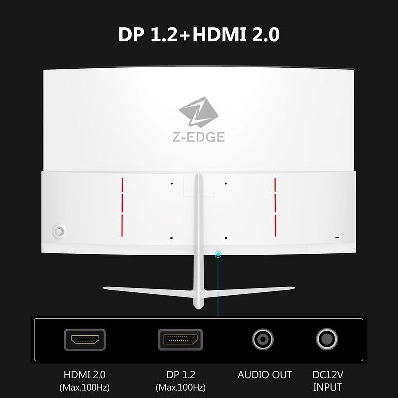 U24C 24 inch 1080P Fhd 100Hz 1650R Curved Monitor, 99% sRGB, Hdmi + DisplayPort