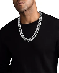 Esquire Men's Jewelry Wide Curb Link 24" Chain Necklace in Gold Ion-Plated Stainless Steel & Stainless Steel, Created for Macy's