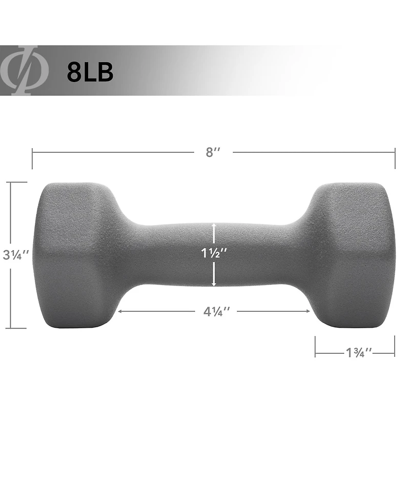 Philosophy Gym Neoprene Dumbbell Hexagon Hand Weights, 8 lb Pair - 16 lb Total