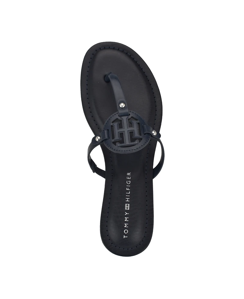 Tommy Hilfiger Women's Litzy Logo T-Strap Flat Sandals