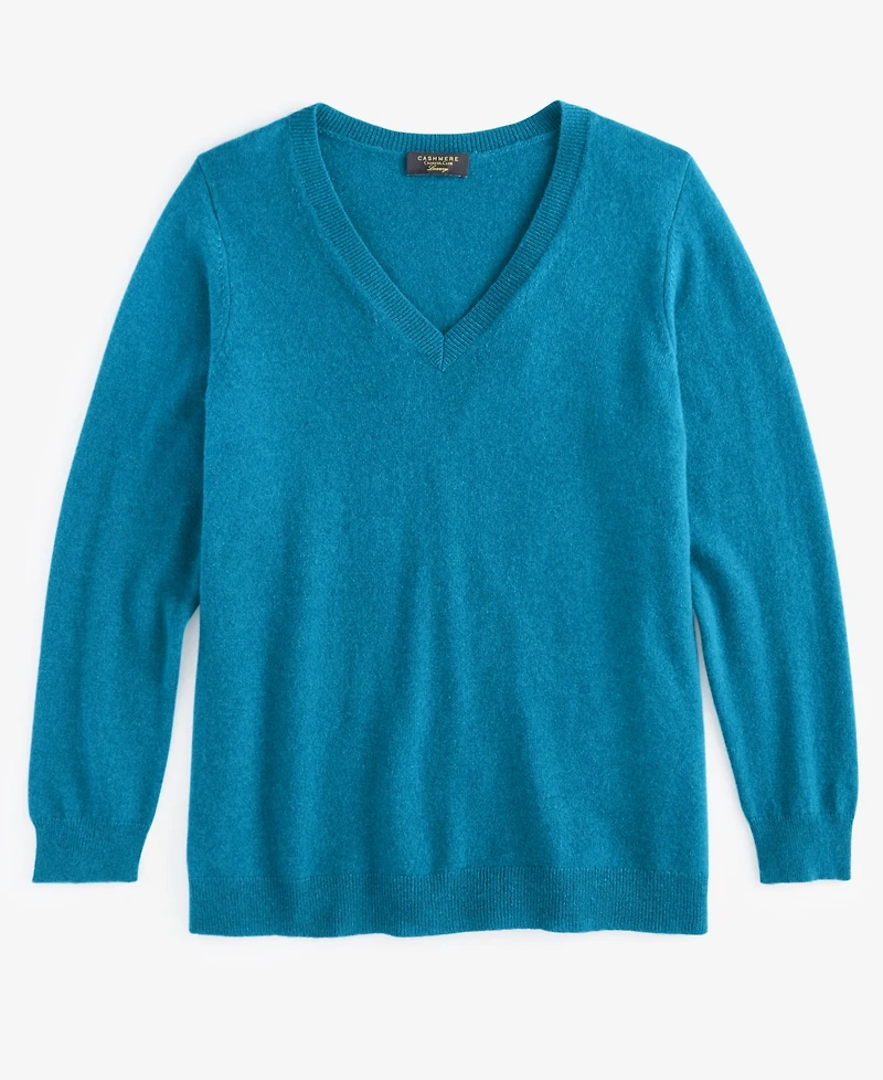 Charter Club Plus 100% Cashmere V-Neck Sweater, Macy's Exclusive