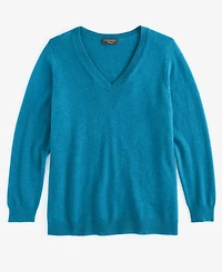 Charter Club Plus 100% Cashmere V-Neck Sweater, Macy's Exclusive