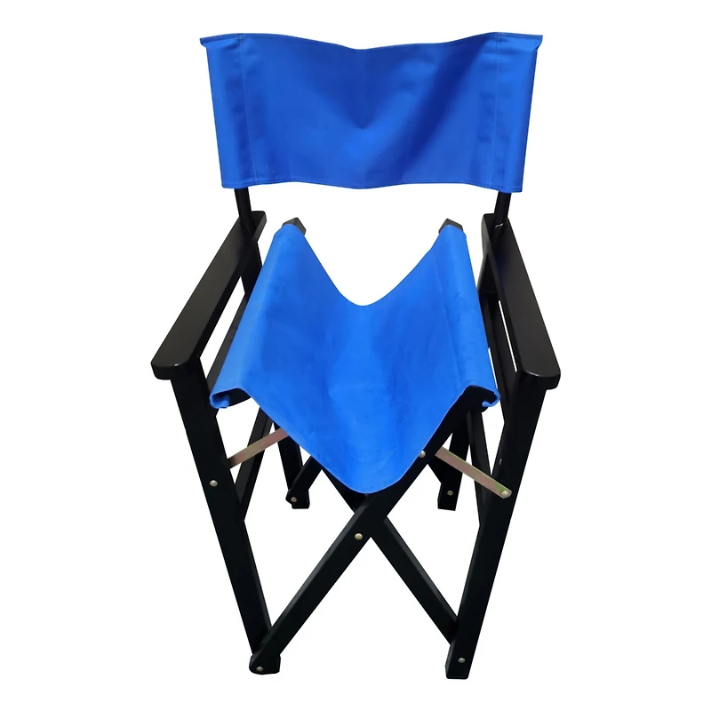 Simplie Fun Folding Chair Wooden Director Chair Canvas Folding Chair 2pcs/set populus + Canvas (Color : Blue)