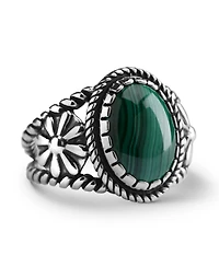 American West Jewelry Sterling Silver Women's & Men's Ring Genuine Gemstone Native-Inspired Flower Design Sizes 5- 10