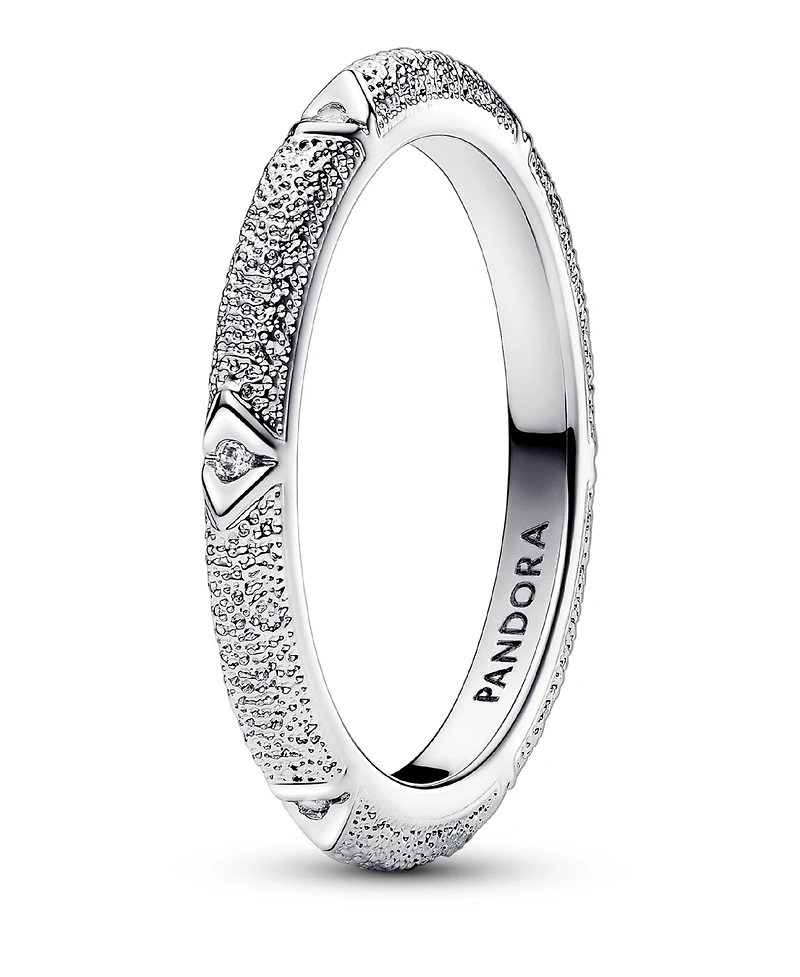 Pandora Texture Clear Cubic Zirconia Stones Ring