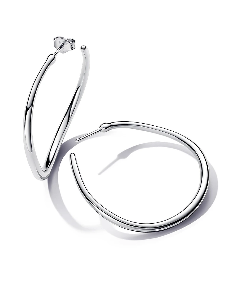 Pandora Silver Shaped Open 42 mm Hoop Earrings