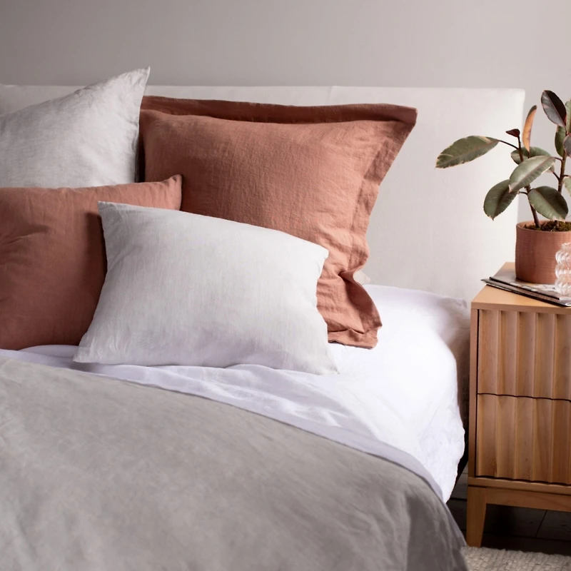 100% French Linen Flanged Euro Sham 26" x