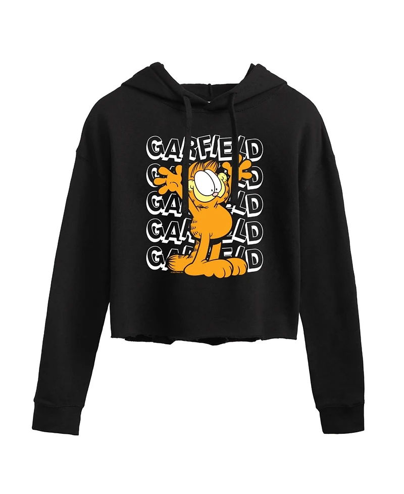 Hybrid Apparel Trendy Juniors Garfield Graphic Cropped Hoodie