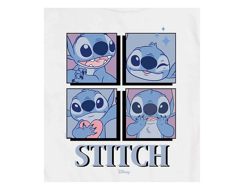 Hybrid Apparel Trendy Juniors Lilo and Stitch grid Graphic Tee