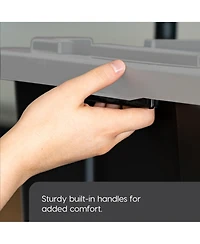 Iris 27Gal/108Qt 4 Pack Large Heavy-Duty Storage Plastic Bin Tote Container with Durable Lid, Black/Gray