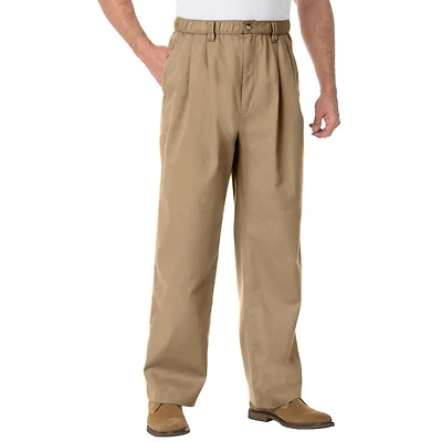KingSize Big & Tall Knockarounds Full-Elastic Waist Pleated Pants