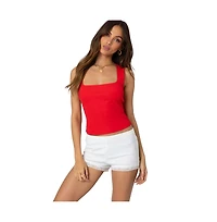 Edikted Womens Essy Square Neck Top