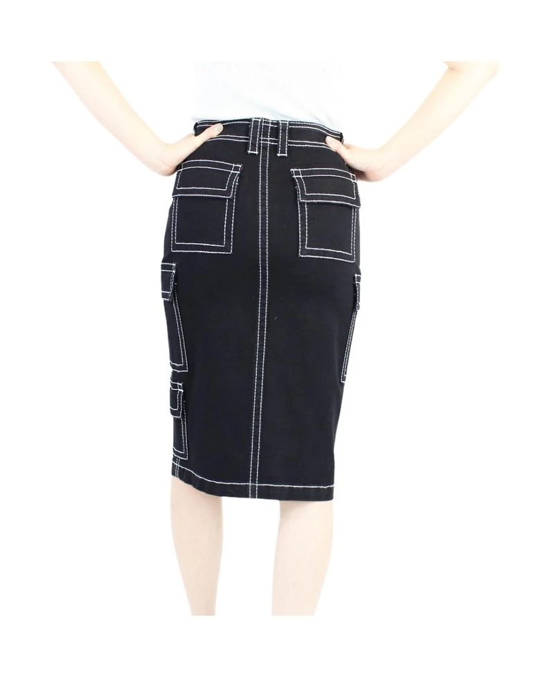 Indigo Poppy Women's Black Cargo Skirt