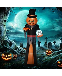 Homcom Giant 12FT Halloween Inflatables Pumpkin Reaper for Yard Garden