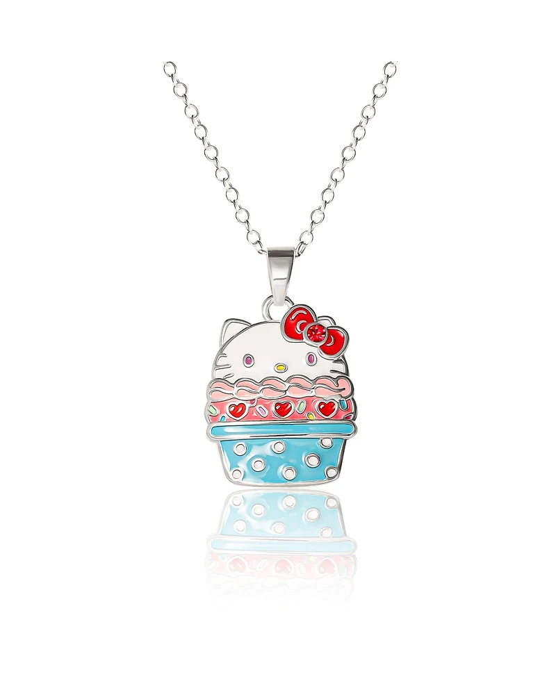Sanrio Hello Kitty Silver Plated Cupcake Pendant Necklace