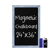 Hbcy Creations Wall Mounted Magnetic Chalkboard with Wooden Frame