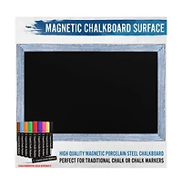 Hbcy Creations Wall Mounted Magnetic Chalkboard with Wooden Frame