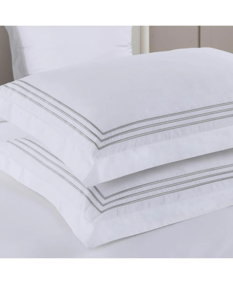 Adeline 100% Cotton Percale Embroidered Duvet Cover Set, Twin/Twin Xl