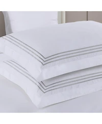 Adeline 100% Cotton Percale Embroidered Duvet Cover Set, Twin/Twin Xl