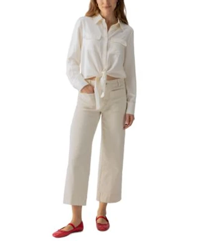 Sanctuary Womens The Marine Mid Rise Cropped Wide Leg Jeans