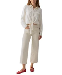 Sanctuary Womens The Marine Mid Rise Cropped Wide Leg Jeans