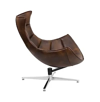 Merrick Lane Pavel Contoured Swivel Accent Chair With Crisscross Metal Base