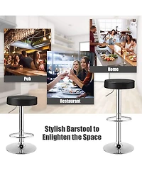 Sugift Set of 2 Adjustable Swivel Round Bar Stool Pub Chairs