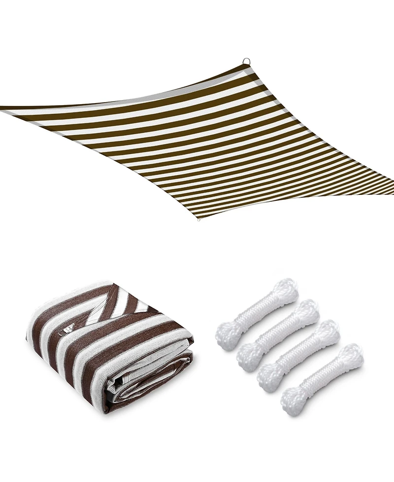 Yescom 16x16 Ft 97% Uv Block Square Sun Shade Sail Hdpe Canopy Patio Park Garden