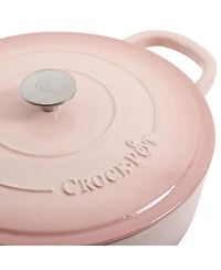 Crock Pot Artisan 5 Quart Cast Iron Braiser Everyday Pan With Borasilicate Lid - Red