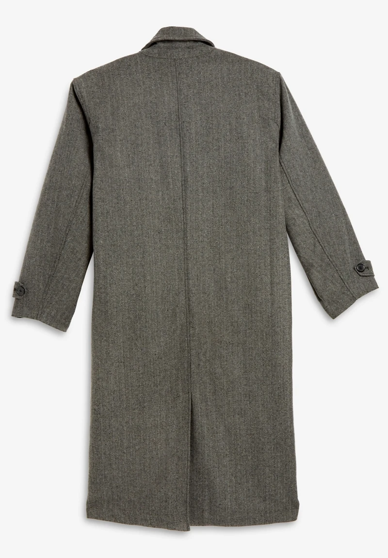 KingSize Big & Tall Wool-Blend Long Overcoat
