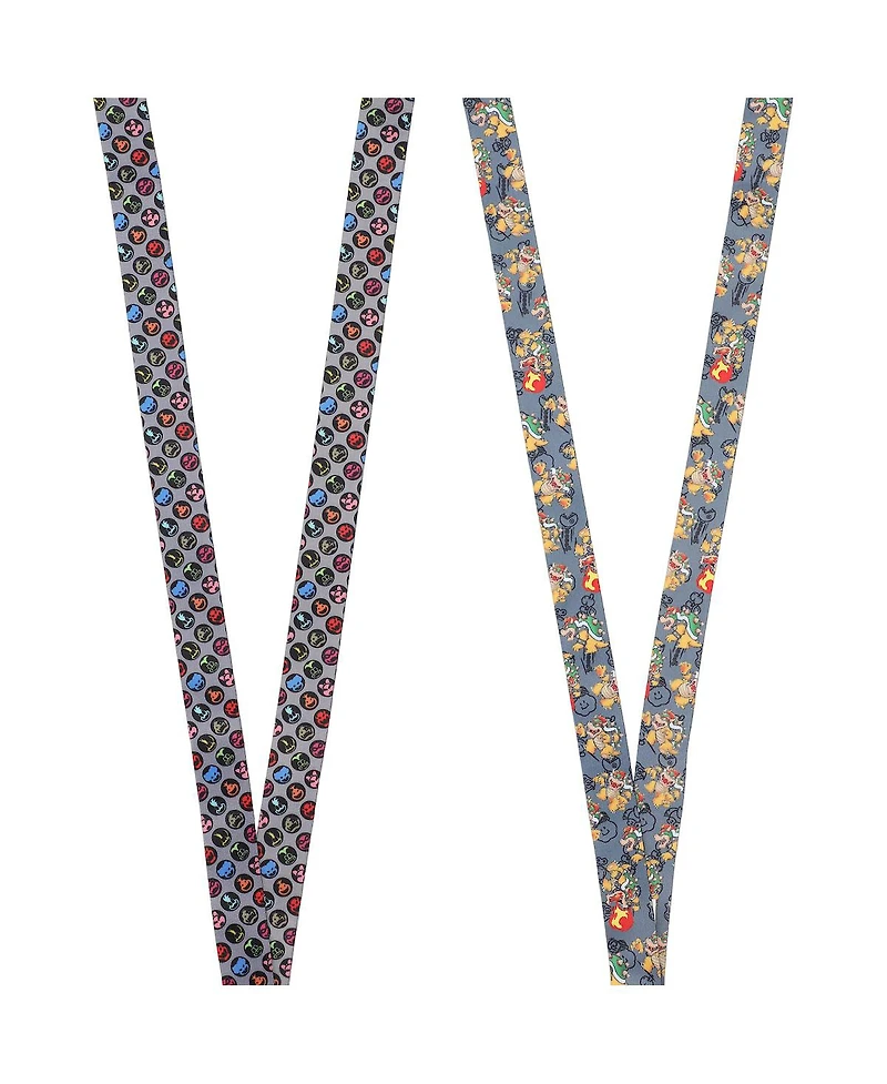 Super Mario Brothers Bowser Lanyard With Metal Charm And Id Sleeve