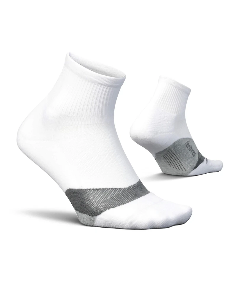 Feetures Men's Elite Light Cushion Quarter Solid - Sport Sock with Targeted Compression