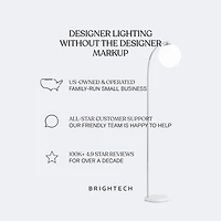 Brightech Montage Modern 60" Led Arc Floor Lamp with Pleated Fabric Drum Shade, Smart Plug Compatible, Bulb Included