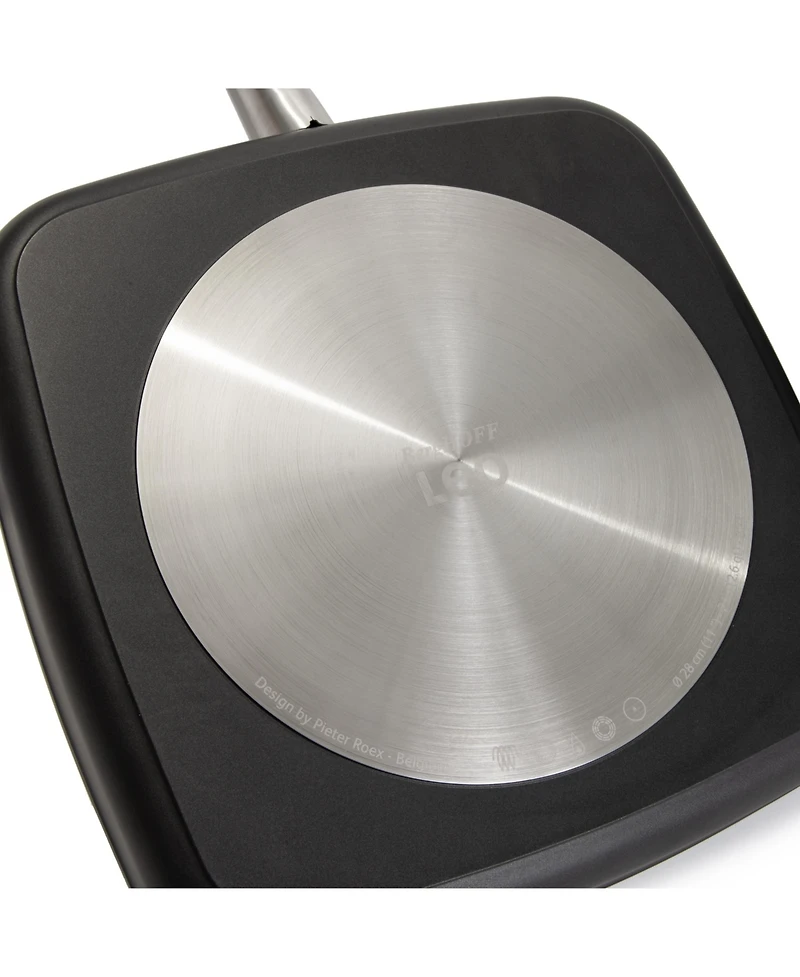 BergHOFF Graphite Non-stick Ceramic Grill Pan 11", Sustainable Recycled Material