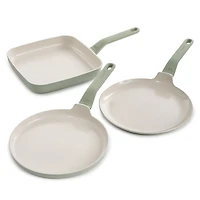 BergHOFF Balance 3Pc Non-stick Ceramic Specialty Cookware Set, Recycled Aluminum