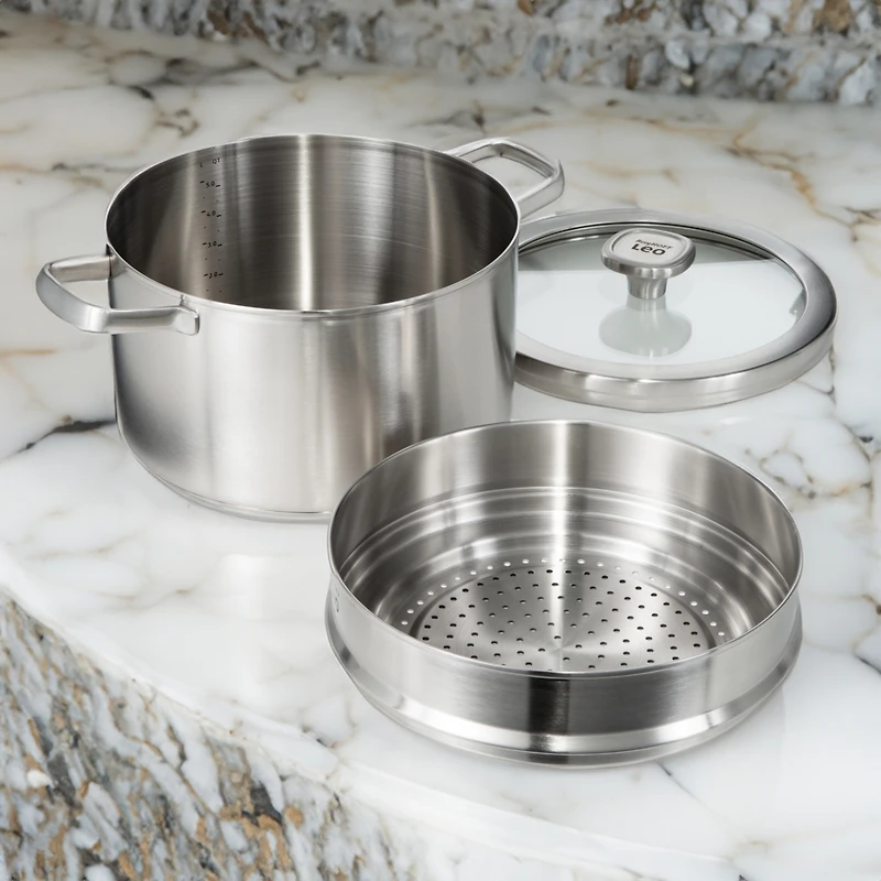 BergHOFF Graphite 3Pc Recycled 18/10 Stainless Steel Steamer Set