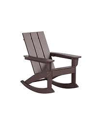 WestinTrends 5-Piece Modern Adirondack Outdoor Rocking Chair with Side Table Set