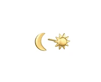 Celestial Light Moon and Star Stud Earrings