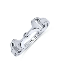 Bling Jewelry Cowgirl Equestrian Lover Double Horse Snaffle Bit Band Ring Sterling Silver