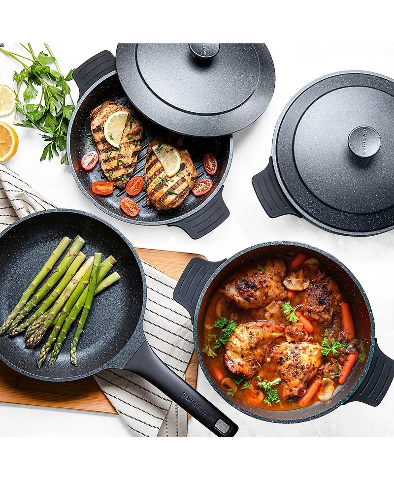 6-Piece Nesting Cookware Set with Silicone Handle Covers